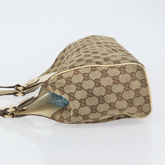 GUCCI GG Canvas Tote Bag Beige Gold 154982 Auth 158424