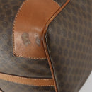 CELINE Macadam Canvas Boston Bag PVC Leather Brown Gold Auth 158425-12