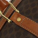 CELINE Macadam Canvas Boston Bag PVC Leather Brown Gold Auth 158425-14