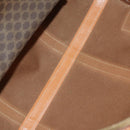 CELINE Macadam Canvas Boston Bag PVC Leather Brown Gold Auth 158425-18