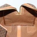 CELINE Macadam Canvas Boston Bag PVC Leather Brown Gold Auth 158425-19