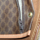 CELINE Macadam Canvas Boston Bag PVC Leather Brown Gold Auth 158425-21