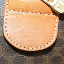 CELINE Macadam Canvas Boston Bag PVC Leather Brown Gold Auth 158425-23