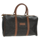 Christian Dior Honeycomb Canvas Boston Bag PVC Black Gold Auth 158426-1