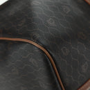 Christian Dior Honeycomb Canvas Boston Bag PVC Black Gold Auth 158426-10