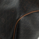 Christian Dior Honeycomb Canvas Boston Bag PVC Black Gold Auth 158426-11