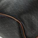Christian Dior Honeycomb Canvas Boston Bag PVC Black Gold Auth 158426-12