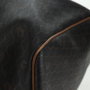 Christian Dior Honeycomb Canvas Boston Bag PVC Black Gold Auth 158426-13