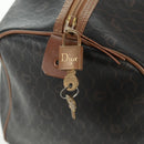 Christian Dior Honeycomb Canvas Boston Bag PVC Black Gold Auth 158426-15