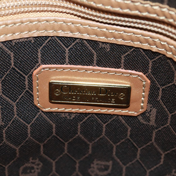 Christian Dior Honeycomb Canvas Boston Bag PVC Black Gold Auth 158426