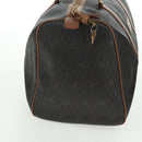 Christian Dior Honeycomb Canvas Boston Bag PVC Black Gold Auth 158426-5