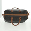 Christian Dior Honeycomb Canvas Boston Bag PVC Black Gold Auth 158426-6