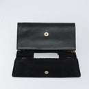 BVLGARI Hand Bag Leather Black Gold Auth 158441-18