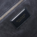 BVLGARI Hand Bag Leather Black Gold Auth 158441-19