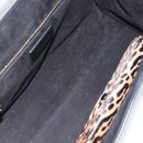 BVLGARI Hand Bag Leather Black Gold Auth 158441-10