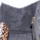 BVLGARI Hand Bag Leather Black Gold Auth 158441-21