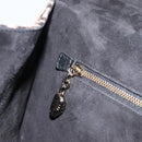 BVLGARI Hand Bag Leather Black Gold Auth 158441-22