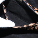 BVLGARI Hand Bag Leather Black Gold Auth 158441-24