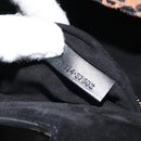 BVLGARI Hand Bag Leather Black Gold Auth 158441-11