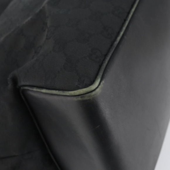GUCCI GG Canvas Shoulder Bag Black Silver 109141 Auth 158449