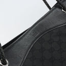 GUCCI GG Canvas Shoulder Bag Black Silver 109141 Auth 158449-10