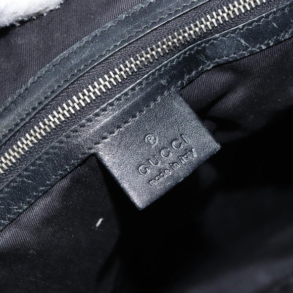 GUCCI GG Canvas Shoulder Bag Black Silver 109141 Auth 158449