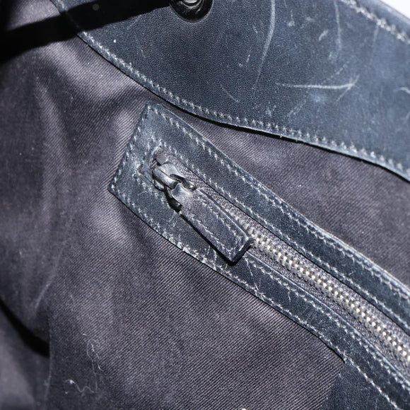 GUCCI GG Canvas Shoulder Bag Black Silver 109141 Auth 158449
