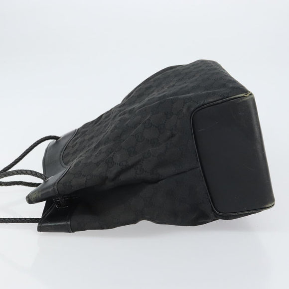 GUCCI GG Canvas Shoulder Bag Black Silver 109141 Auth 158449