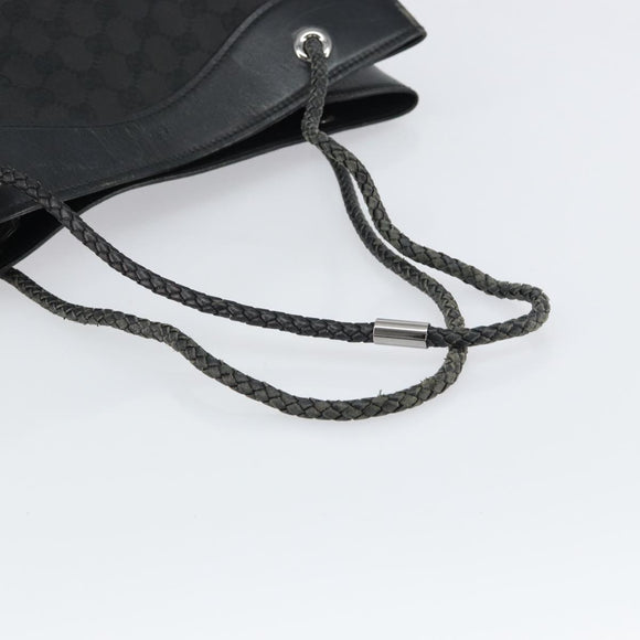 GUCCI GG Canvas Shoulder Bag Black Silver 109141 Auth 158449