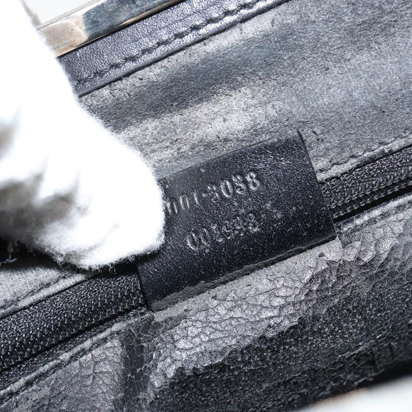 GUCCI Shoulder Bag Leather Black Silver 001 3038 Auth 158450