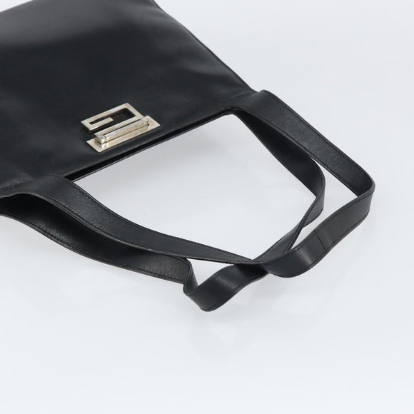 GUCCI Shoulder Bag Leather Black Silver 001 3038 Auth 158450