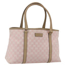 GUCCI GG Canvas Tote Bag Pink Gold Auth 158451-1