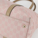 GUCCI GG Canvas Tote Bag Pink Gold Auth 158451-9