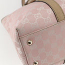 GUCCI GG Canvas Tote Bag Pink Gold Auth 158451-16