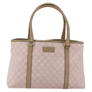 GUCCI GG Canvas Tote Bag Pink Gold Auth 158451-13