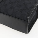 GUCCI GG Canvas Jackie Hand Bag Black Silver 002 1065 Auth 158453A-15