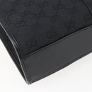 GUCCI GG Canvas Jackie Hand Bag Black Silver 002 1065 Auth 158453-16