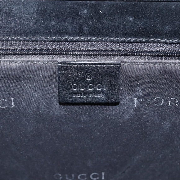 GUCCI GG Canvas Jackie Hand Bag Black Silver 002 1065 Auth 158453