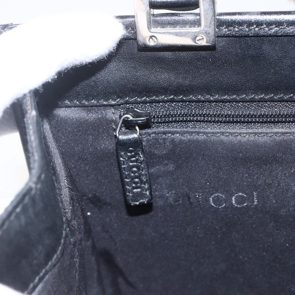 GUCCI GG Canvas Jackie Hand Bag Black Silver 002 1065 Auth 158453A