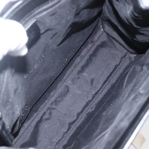 GUCCI GG Canvas Jackie Hand Bag Black Silver 002 1065 Auth 158453