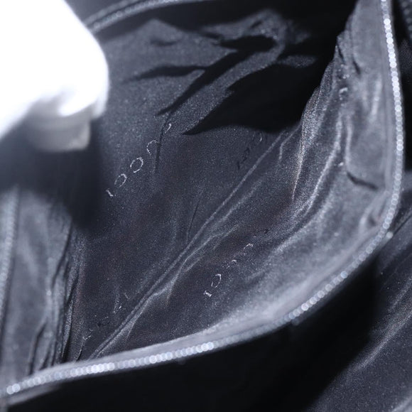 GUCCI GG Canvas Jackie Hand Bag Black Silver 002 1065 Auth 158453