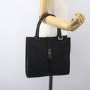 GUCCI GG Canvas Jackie Hand Bag Black Silver 002 1065 Auth 158453A-22