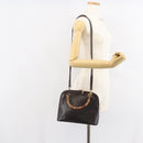 GUCCI Bamboo Hand Bag Leather 2way Brown Gold 000 2122 0290 Auth 158454-23
