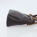 GUCCI Bamboo Hand Bag Leather 2way Brown Gold 000 2122 0290 Auth 158454-3