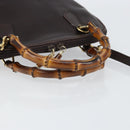 GUCCI Bamboo Hand Bag Leather 2way Brown Gold 000 2122 0290 Auth 158454-7