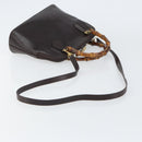 GUCCI Bamboo Hand Bag Leather 2way Brown Gold 000 2122 0290 Auth 158454-8