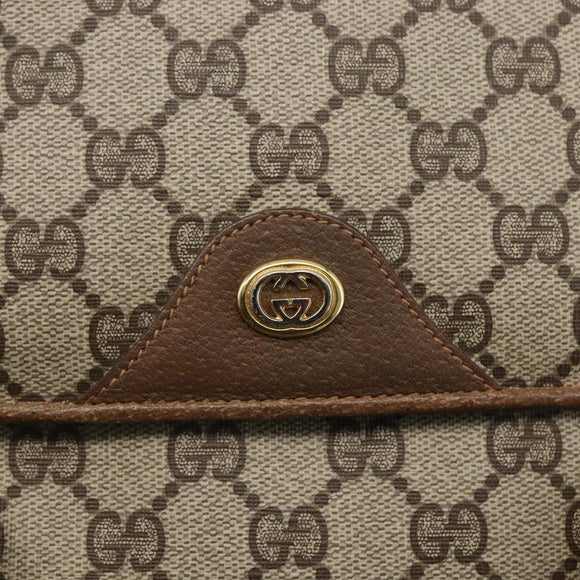 GUCCI GG Supreme Hand Bag PVC Beige Gold 116 02 080 Auth 158457