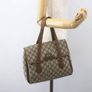 GUCCI GG Supreme Hand Bag PVC Beige Gold 116 02 080 Auth 158457-24