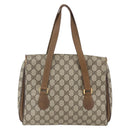 GUCCI GG Supreme Hand Bag PVC Beige Gold 116 02 080 Auth 158457-3
