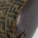 FENDI Zucca Canvas Hand Bag Black Brown Auth 158459-16